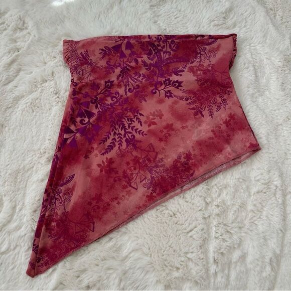 UO urban outfitters strapless y2k fairy asymetrical hem pink & purple sheer top - Picture 10 of 11